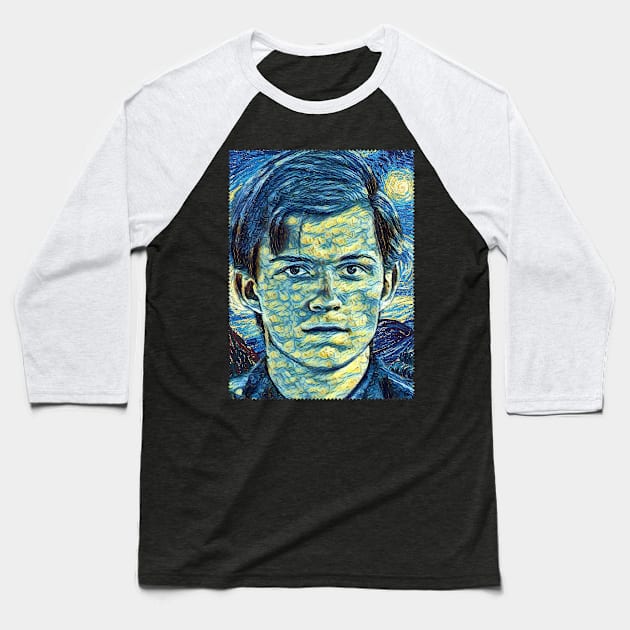 Peter Parker Van Gogh Style Baseball T-Shirt by todos